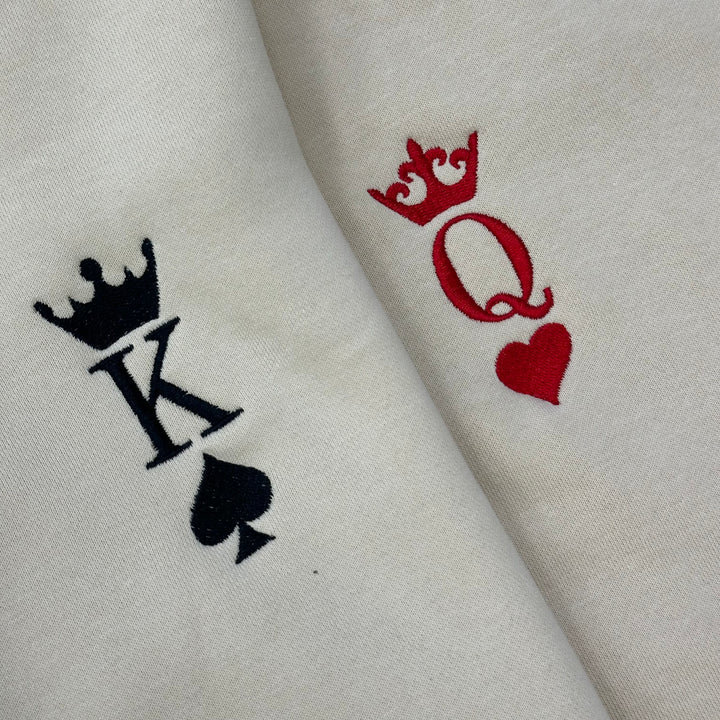 King &amp; Queen Love | Couples | Embroidered Hoodie