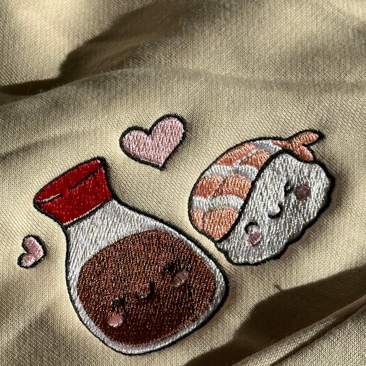 Sushi &amp; Soy Sauce | Couples | Embroidered Hoodie