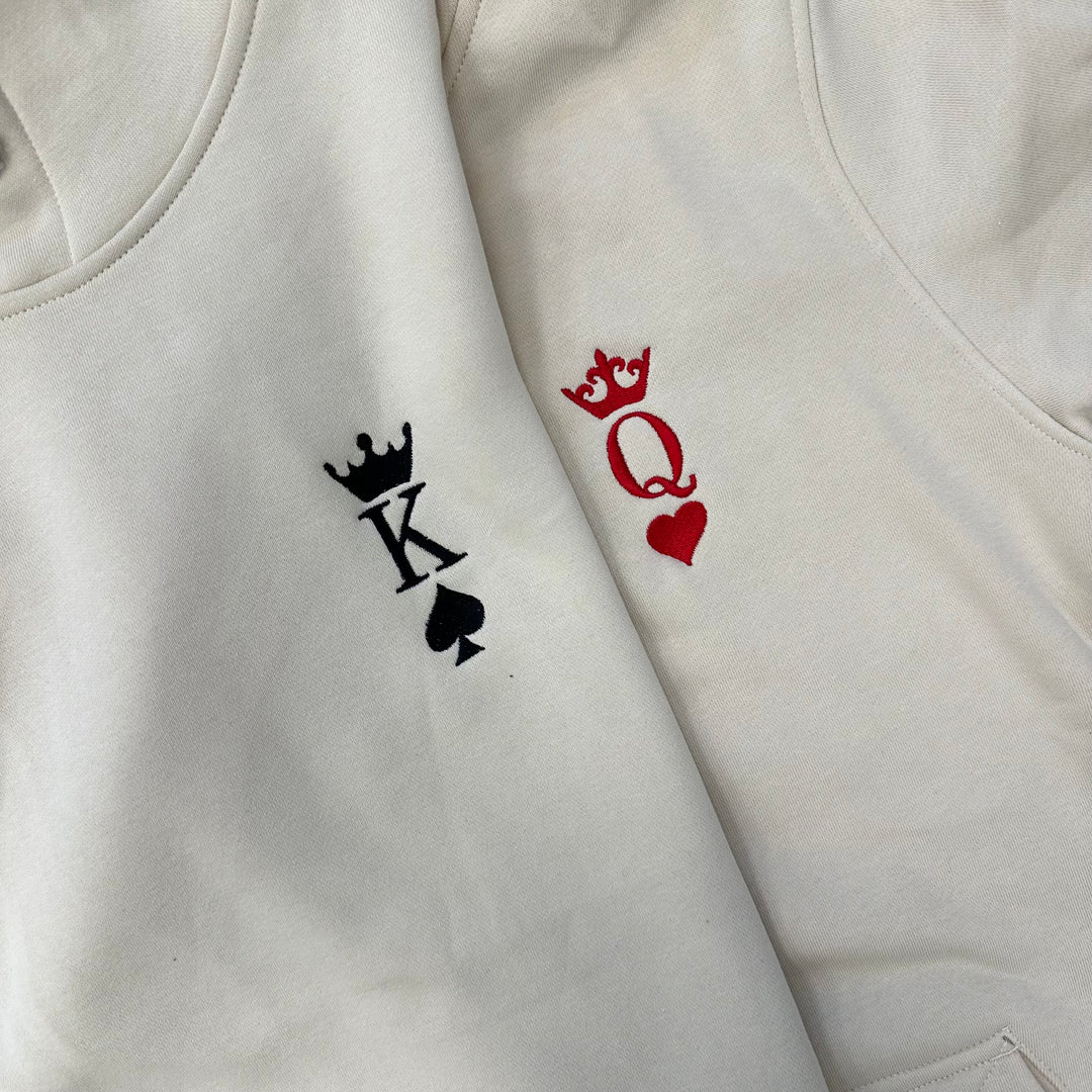 King &amp; Queen Love | Couples | Embroidered Hoodie