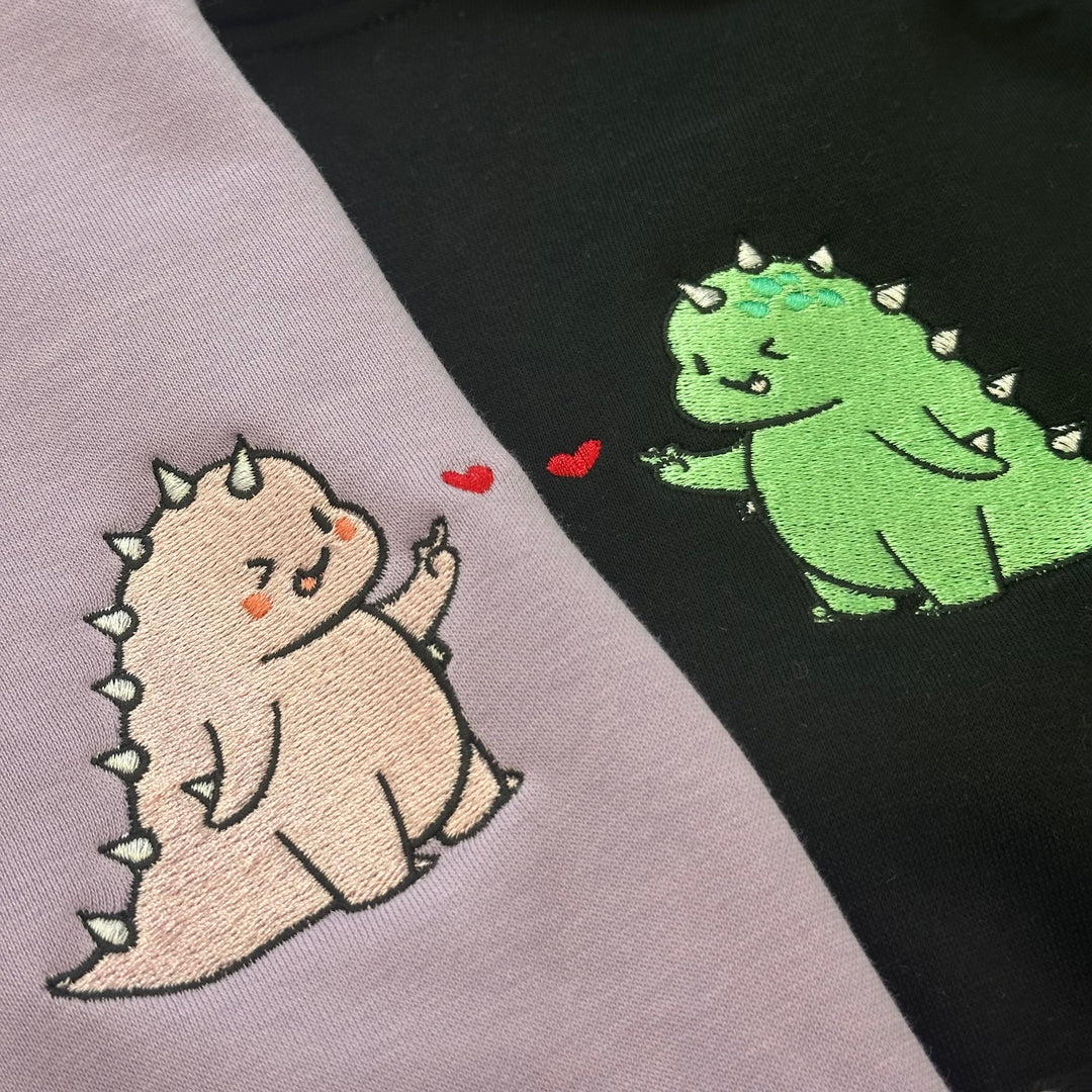 Dinosaurs Duo | Couples | Embroidered Hoodie