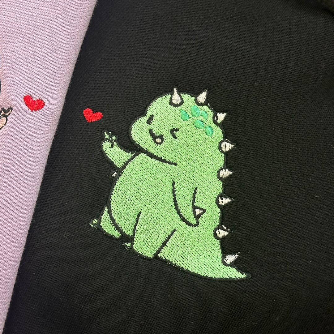 Dinosaurs Duo | Couples | Embroidered Hoodie