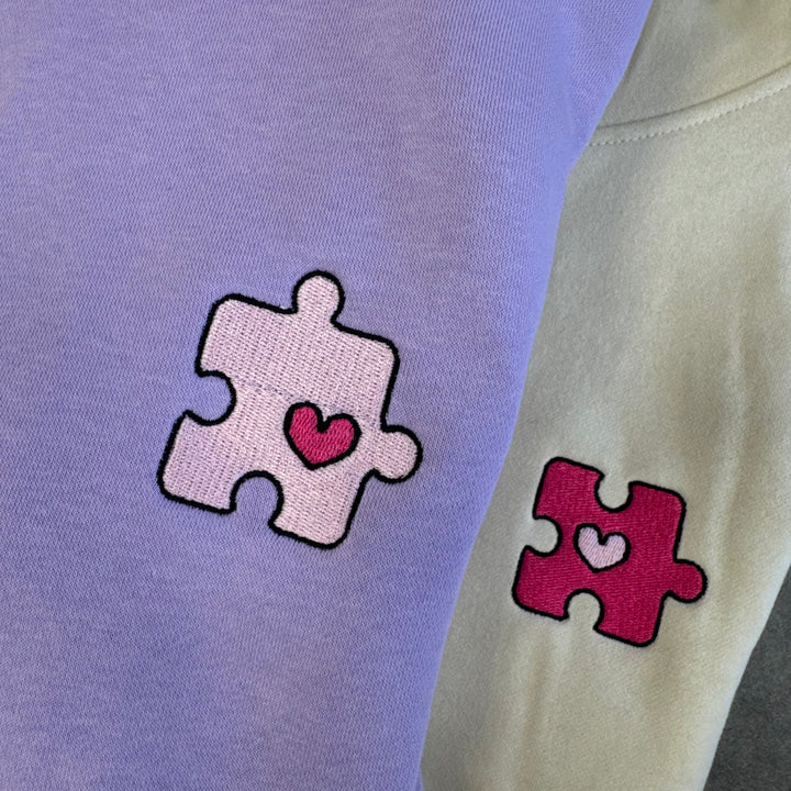 Cute Cat Duo | Couples | Embroidered Hoodie