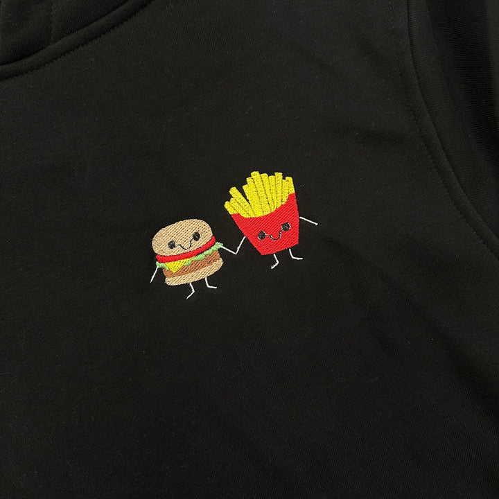 Burger &amp; Fries | Couples | Embroidered Hoodie