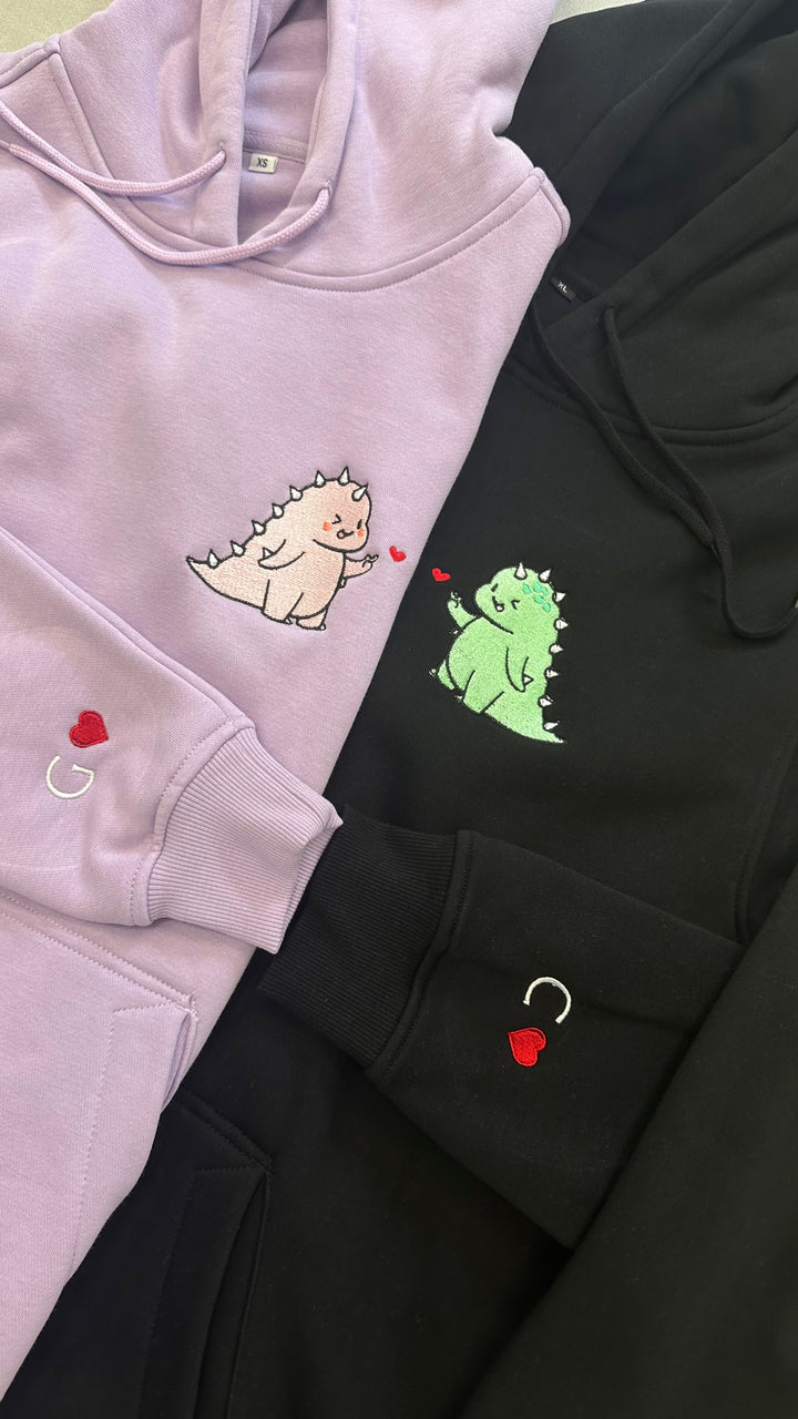 Dinosaurs Duo | Couples | Embroidered Hoodie