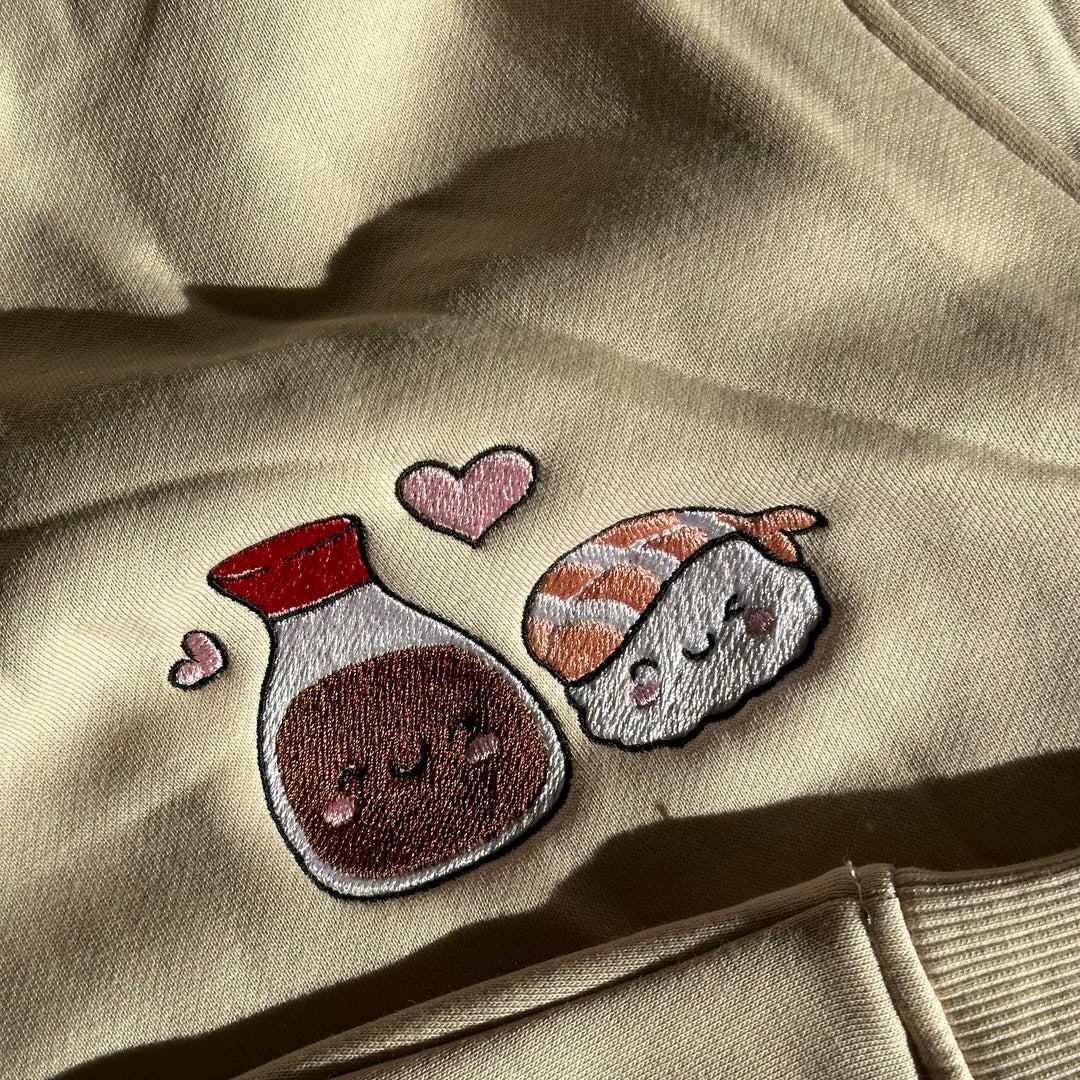 Sushi &amp; Soy Sauce | Couples | Embroidered Hoodie