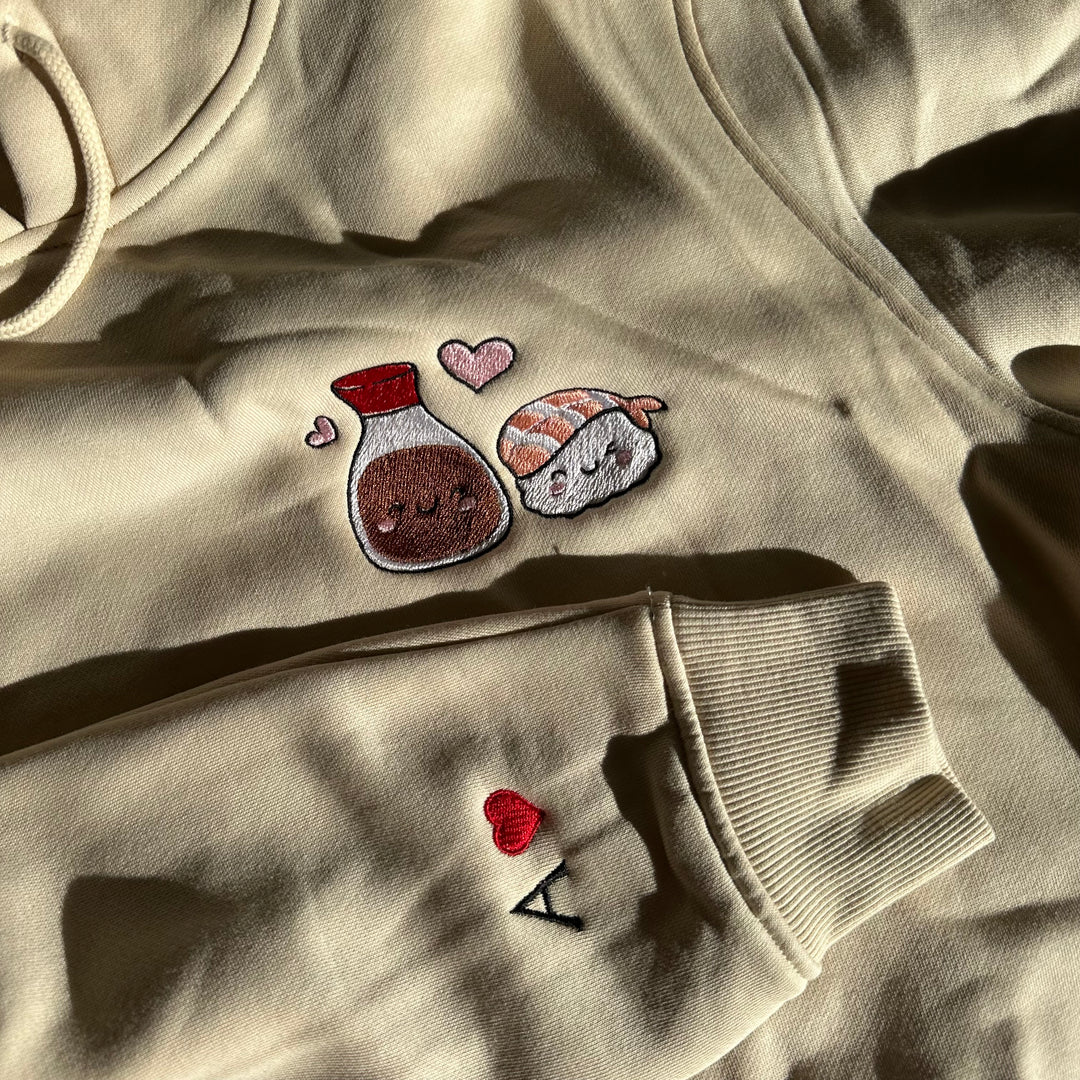 Sushi &amp; Soy Sauce | Couples | Embroidered Hoodie