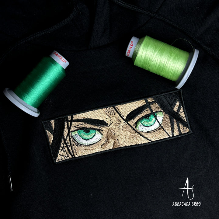 Eren Jäger Eyes | Attaque Des Titans | Sweat à Capuche Brodé