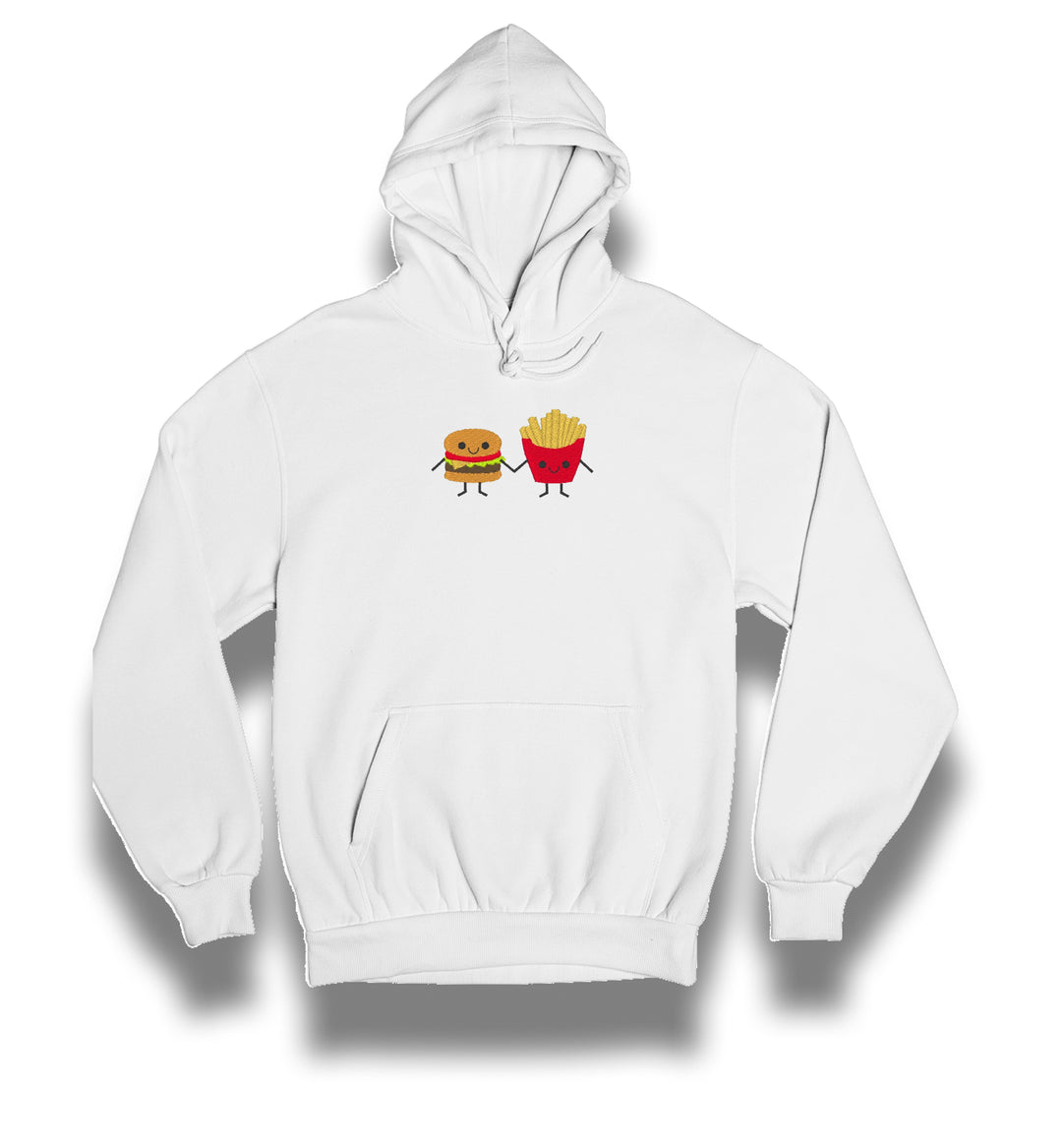 Burger &amp; Fries | Couples | Embroidered Hoodie