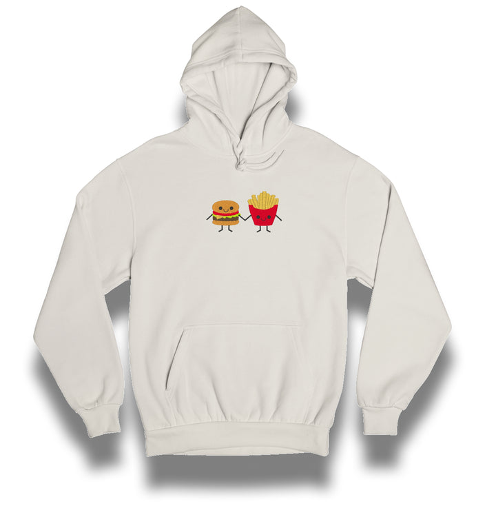 Burger &amp; Fries | Couples | Embroidered Hoodie