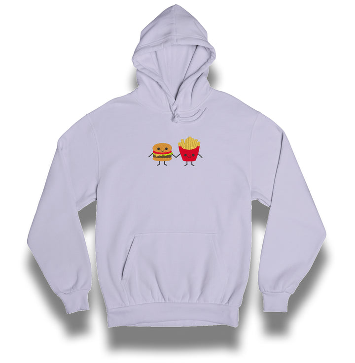 Burger &amp; Fries | Couples | Embroidered Hoodie